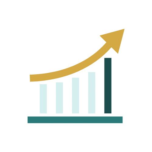 Graph showing upward growth