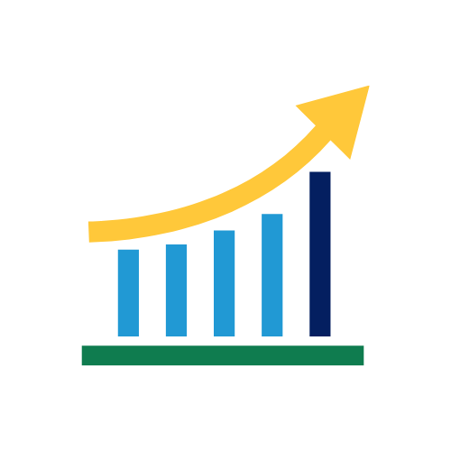 Graph showing upward growth